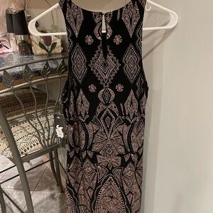 Jump Apparel black & gold party dress size L, high neck cutout.